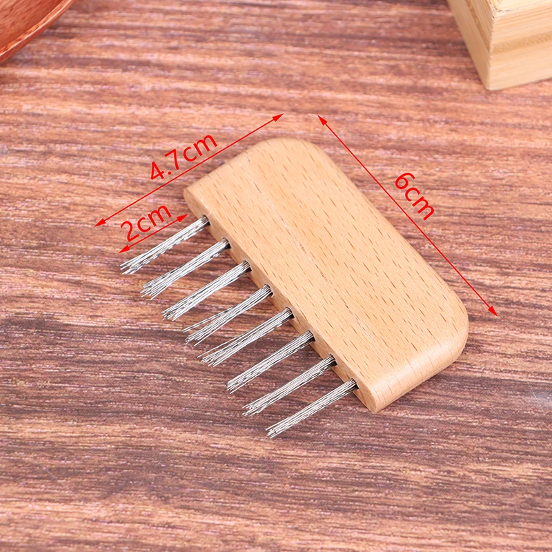 섬세한 청소 탈착식 헤어 브러시 빗 클리너 도구, 나무 손잡이 빗, 임베디드 도구, 1PC