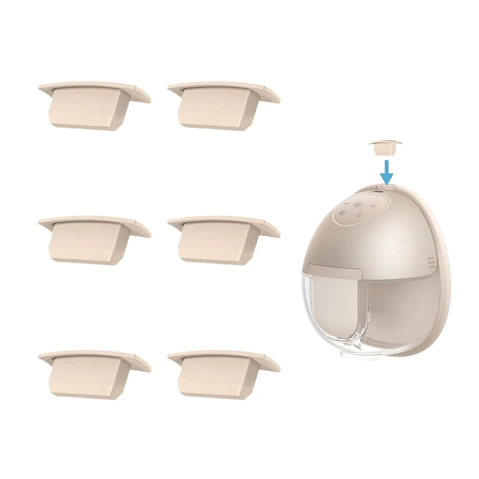 6pcs Replacement Spout Cap for eufy Wearable Breast Pump E20/E10/S1/S1 Pro, Dustproof, Keep Clean, Prevents Leaks from The Top