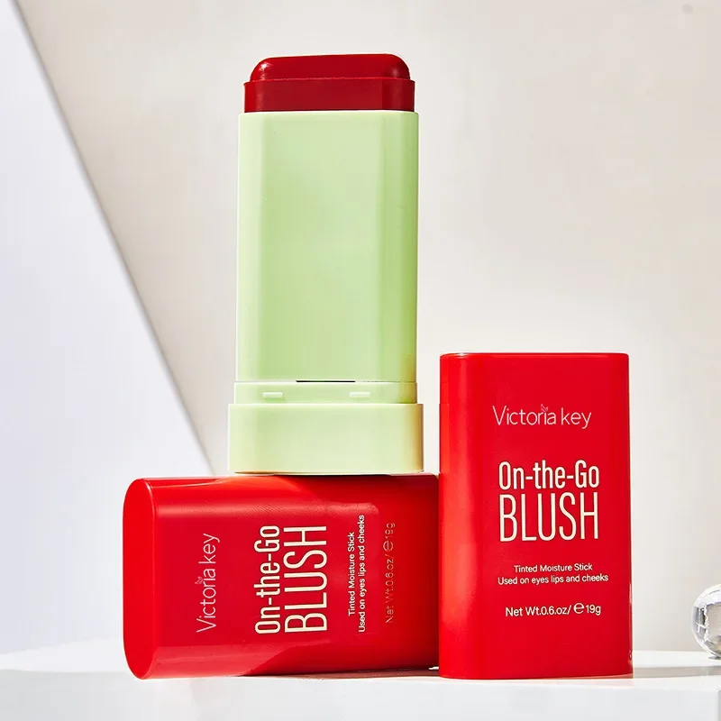 Blush Stick Blush Cream Multi-function Natural Cheek Face Rouge Lasting High Color Rendering Brightening Skin Tone Waterproof