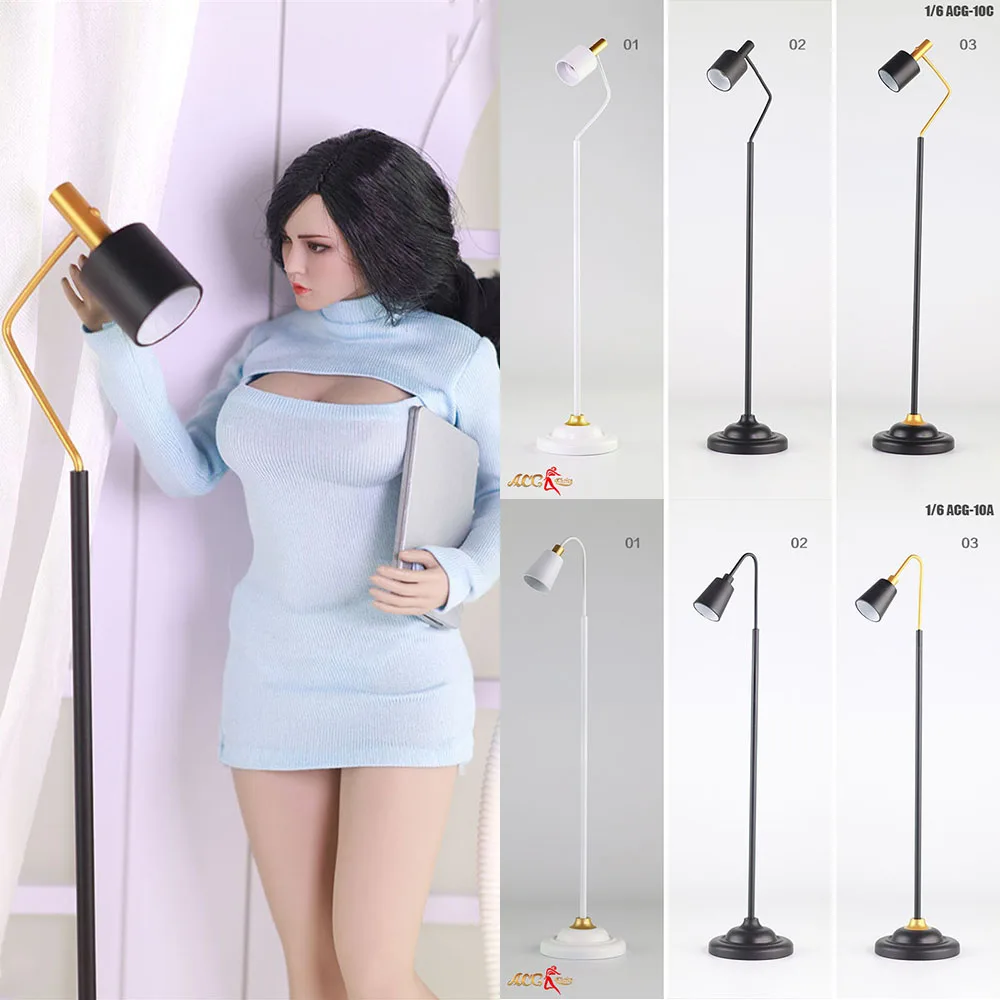 

Acg-10 1/6 Scale Standing Table Lamp Stand Light Mini Dollhouse Bedroom Toys Fit 12'' Action Figure Model Dolls