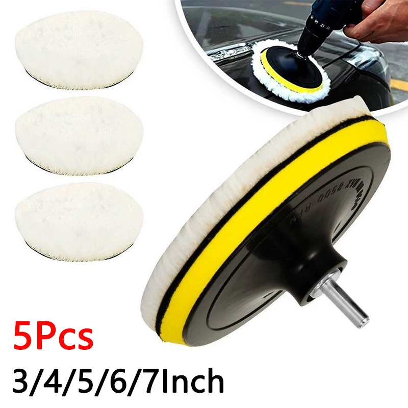 5PcsPolishingPadForCarPolisher345InchPolishingCircleBuffing