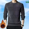 Lantern Long Sleeve Casual Pullover Men's Clothing Round Neck Turn-down Collar Fake Two Pieces Hoodies Autumn Winter Tops 5