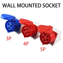 Durable Waterproof Industrial Electrical Plug and Socket Connector - 5P (Wall Mounted Socket)