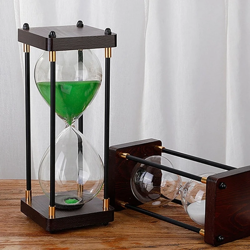 15/30/45/60 Minutes Vintage Metal Hourglass Timer Kitchen Office Creative Desktop Decoration Time Management Tool Holiday Gifts