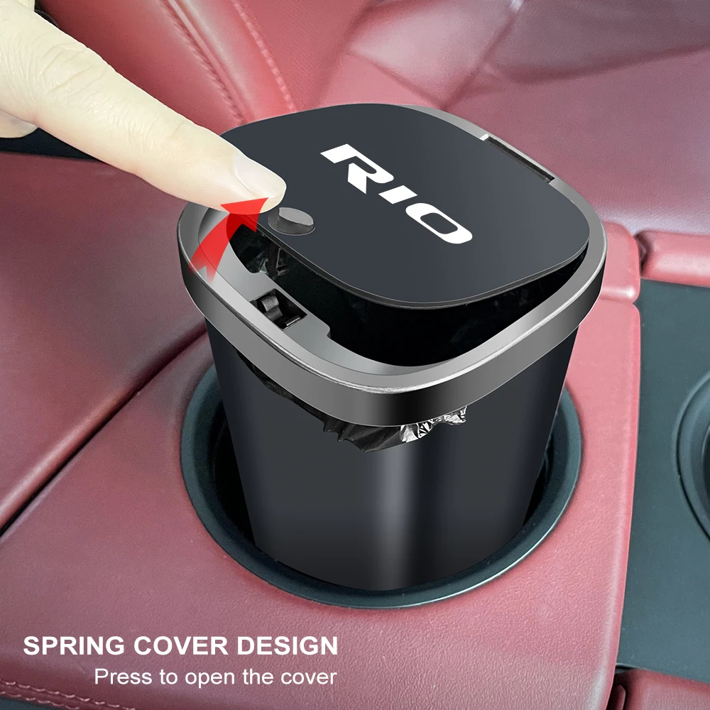 Car Trash Can Vehicle Garbage Dust Case Pressing Trash Bin For Kia Rio 3 4 K2 K3 X-Line Auto Interior Storage Accessories