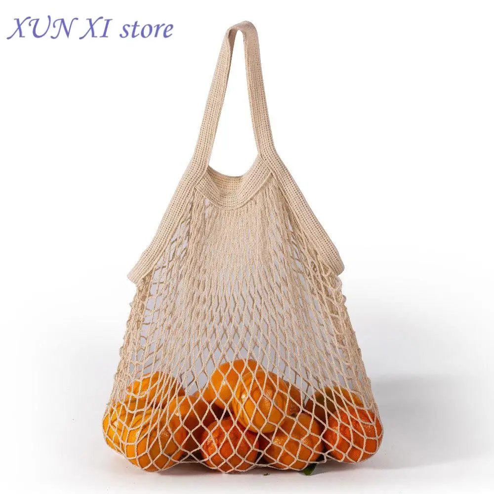 

New Portable Reusable Grocery Eco-friendly Cotton Mesh Shopping Bag Fruit Vegetable String Organic Organizer Handbag Net Tote