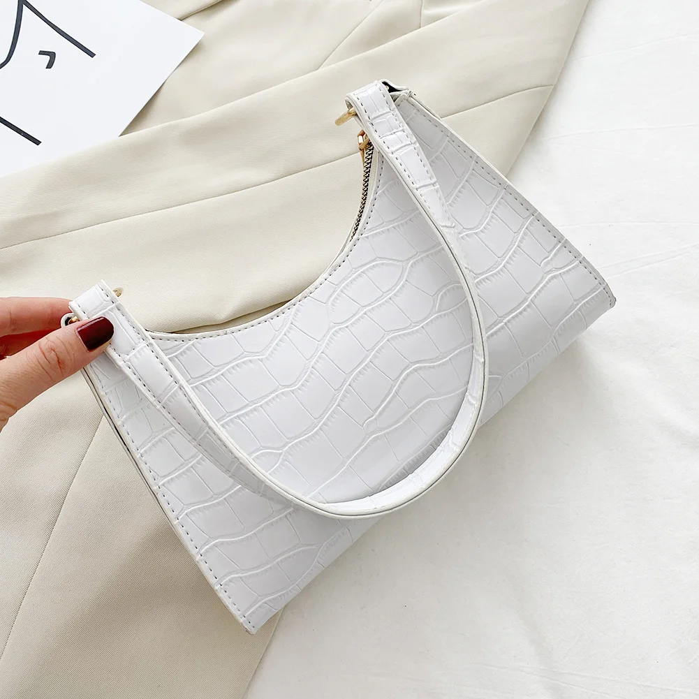 Fashion Women Handbag Alligator Pattern PU Shopping Bags Solid Color Vintage Shopping Handbags for Daily Shopping Leisure Travel