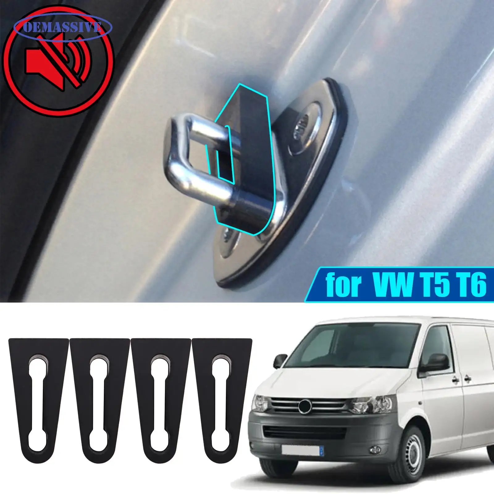 Car Door Lock Damper Sound Deadener Volkswagen Transporter T5 T6 Caravelle Multivan