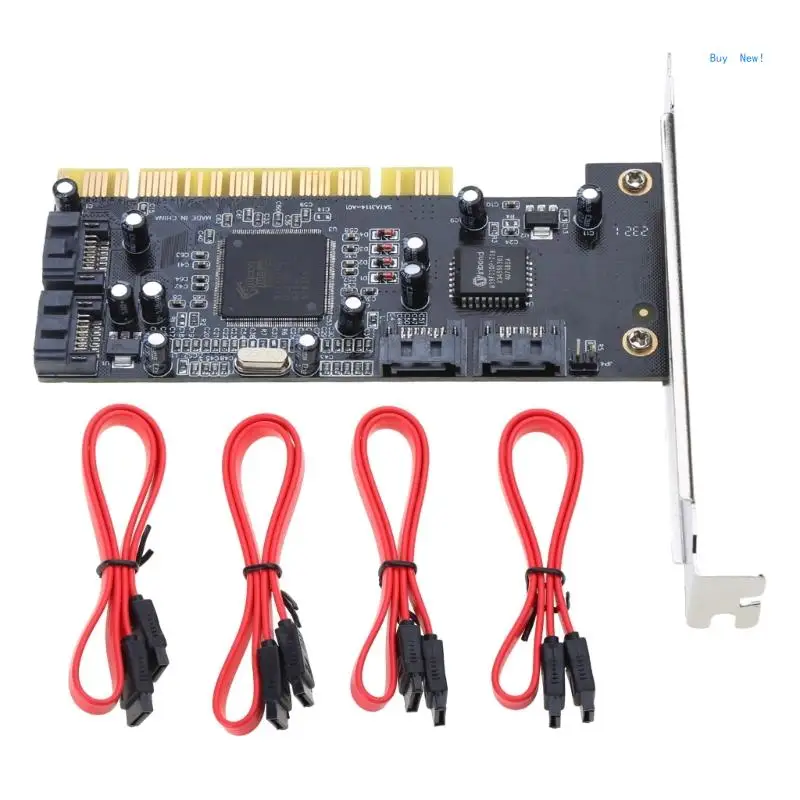 

4-портовый адаптер PCI-Sata для настольных ПК с поддержкой HDD SSD для Ra