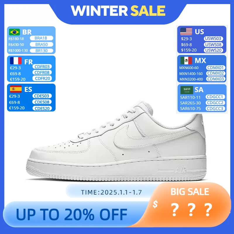 Nike Air Force 1 07 Men and Women Sport Sneakers Unisex Light Retro Skateboarding Shoes sports shoes