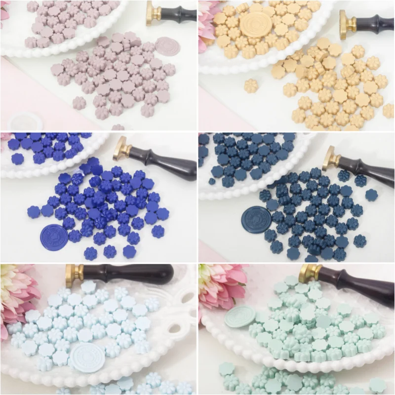 

55g Flower Enamel Sealed Wax Bag Matte Multicolor DIY Wedding Invitation Pocket Decoration Greeting Card Envelope Sealed Wax