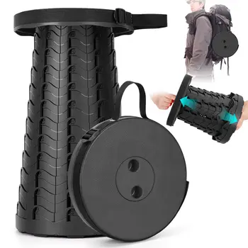 Convenient Foldable Telescopic Stool With Adjustable Height And Handle Suitable For Outdoor Fishing, Camping, Picnic And Travel