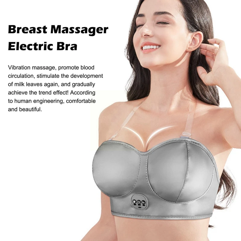 Electric Breast Massager Bra Vibration Chest Massager Breast Enhancement Instrument Heating Stimulator Machine