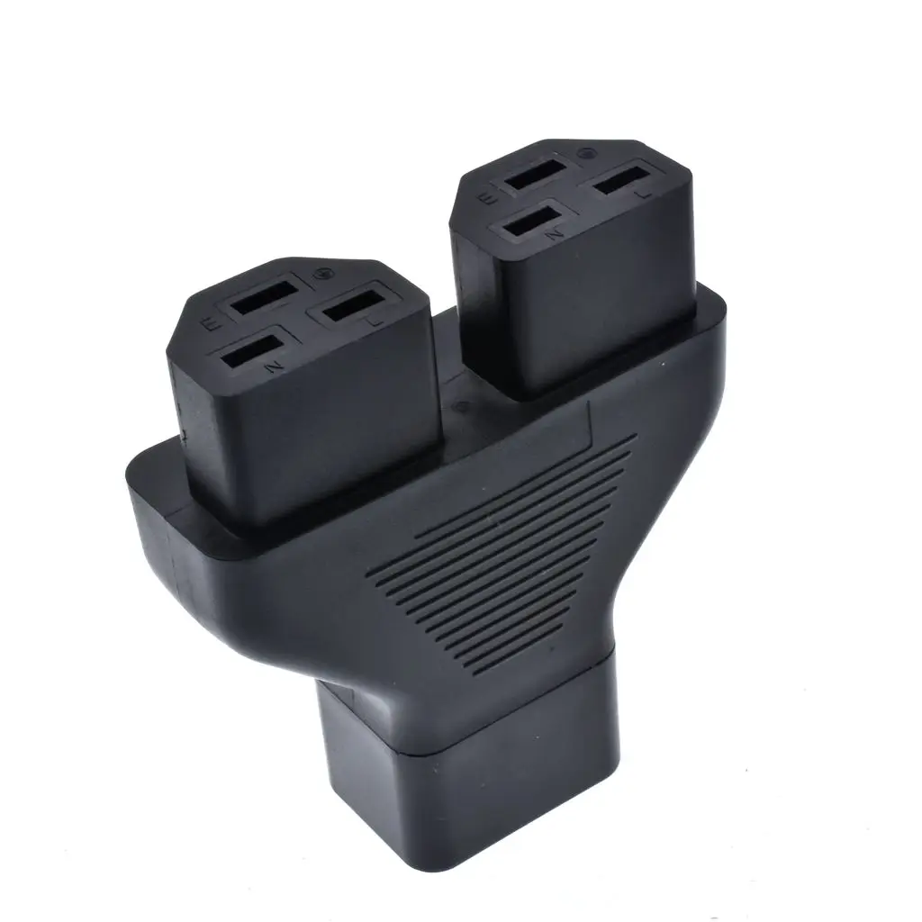 IEC 320 C20 Male to 2 X C21 Female Y Split AC  , 16Amp UPS Male to Female Y Split  
