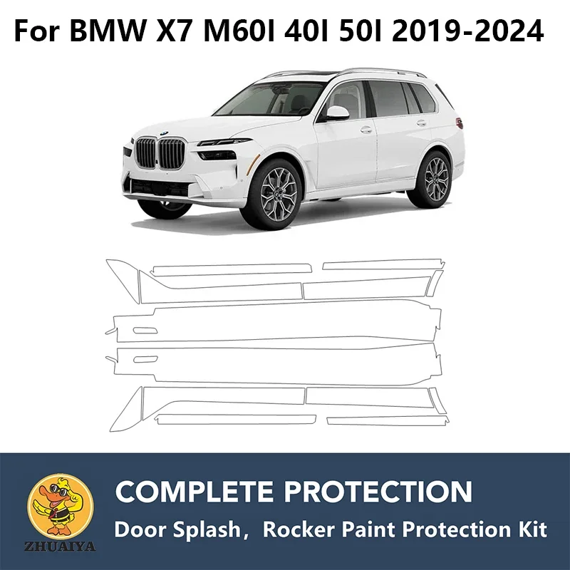 

PreCut Rocker Panels Paint Protection Clear Bra Guard Kit TPU PPF For BMW X7 M60I 40I 50I 2019-2024
