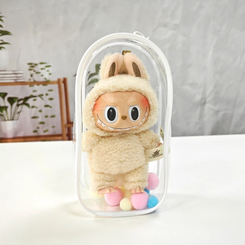 Clear Outdoor Bag For 18cm Cartoon Plush Dolls AC Toys Transparent Mini Kawaii Pouch For Keychain Doll Anime Figure Garage Kit 4