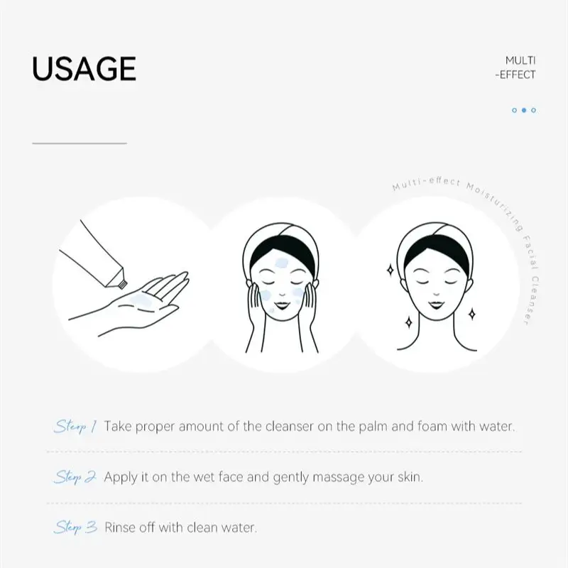 Facial Cleanser Deep Cleansing Foam Remove Dark Spots Acne Mark Pores Refining Blackheads Oil Control Face Wash Scrub Face Gel facial cleanser