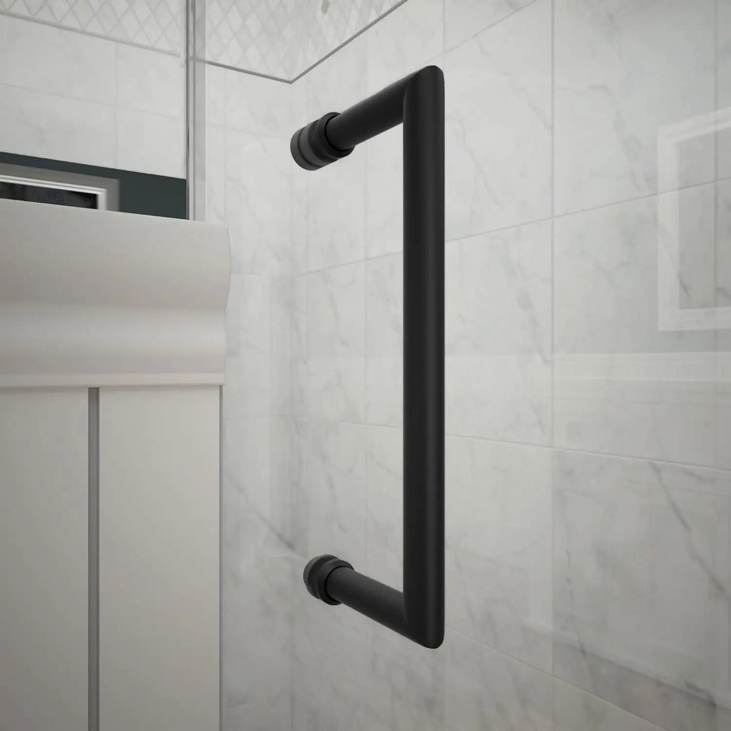 Frameless Hinged Shower Door in Satin Black Professional installation recommended water and stain resistant glass coating 6