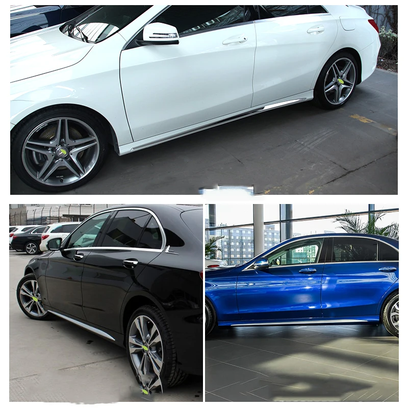 메르세데스-벤츠 CLA 2013-2019용 자동차 액세서리 스테인리스 스틸 바디 키트 사이드 도어 자동차 바디 몰딩 커버 트림 4개