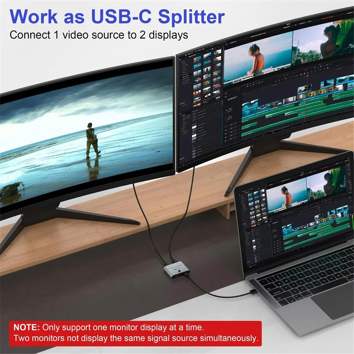 SWXF 양방향 USB C KVM 스위치 분배기 8K@60Hz/4K@144Hz 비디오 전송+100W 충전+10Gbps 데이터