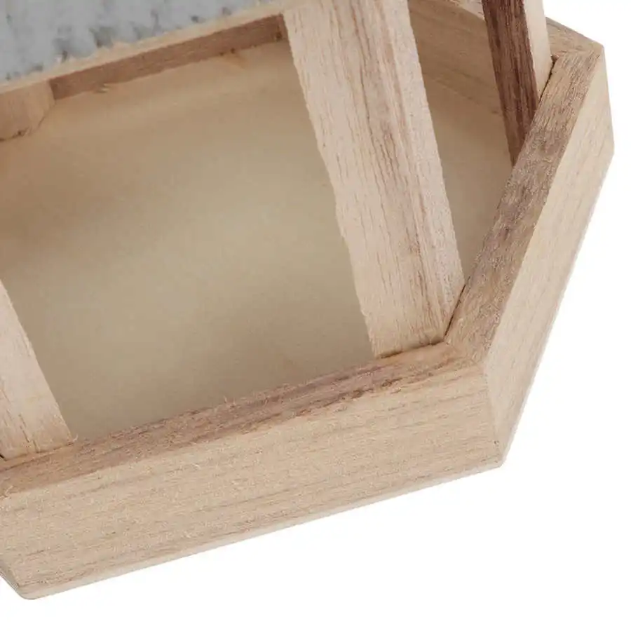 Wooden Birds House Shaped Feeder Cage Hollow Food Container Outdoor Garden Decoration Bird Shelter With Hanging Rope