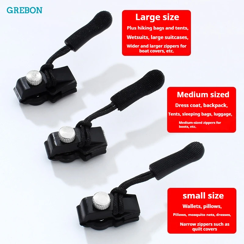 Universal Zipper Repair Kit Bags Backpacks Clothes Removable Zipper Sliders Replacement Lock Accessories Tool-Free Fixer
