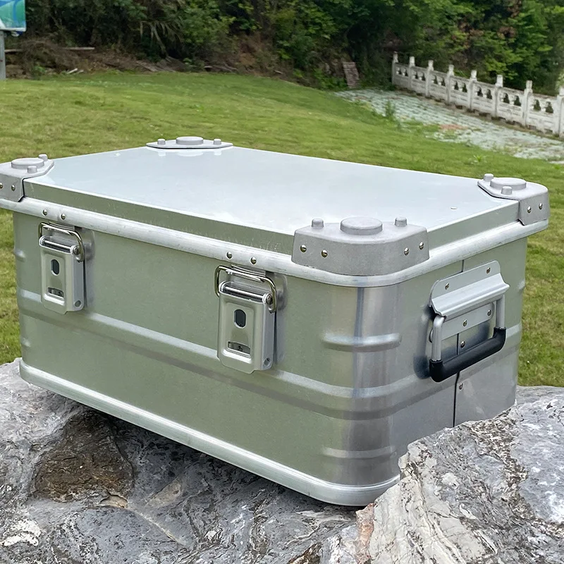 Camping Storage Box Aluminum Alloy Outdoor Travel Sundries Trunk Portable  Case