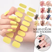 Semi Cured Gel Nail Sticker Pure Color UV LED Lamp Lasting Nail Self Manicure Decals Covered Adhesive Long Waterproof Full R0B8 2