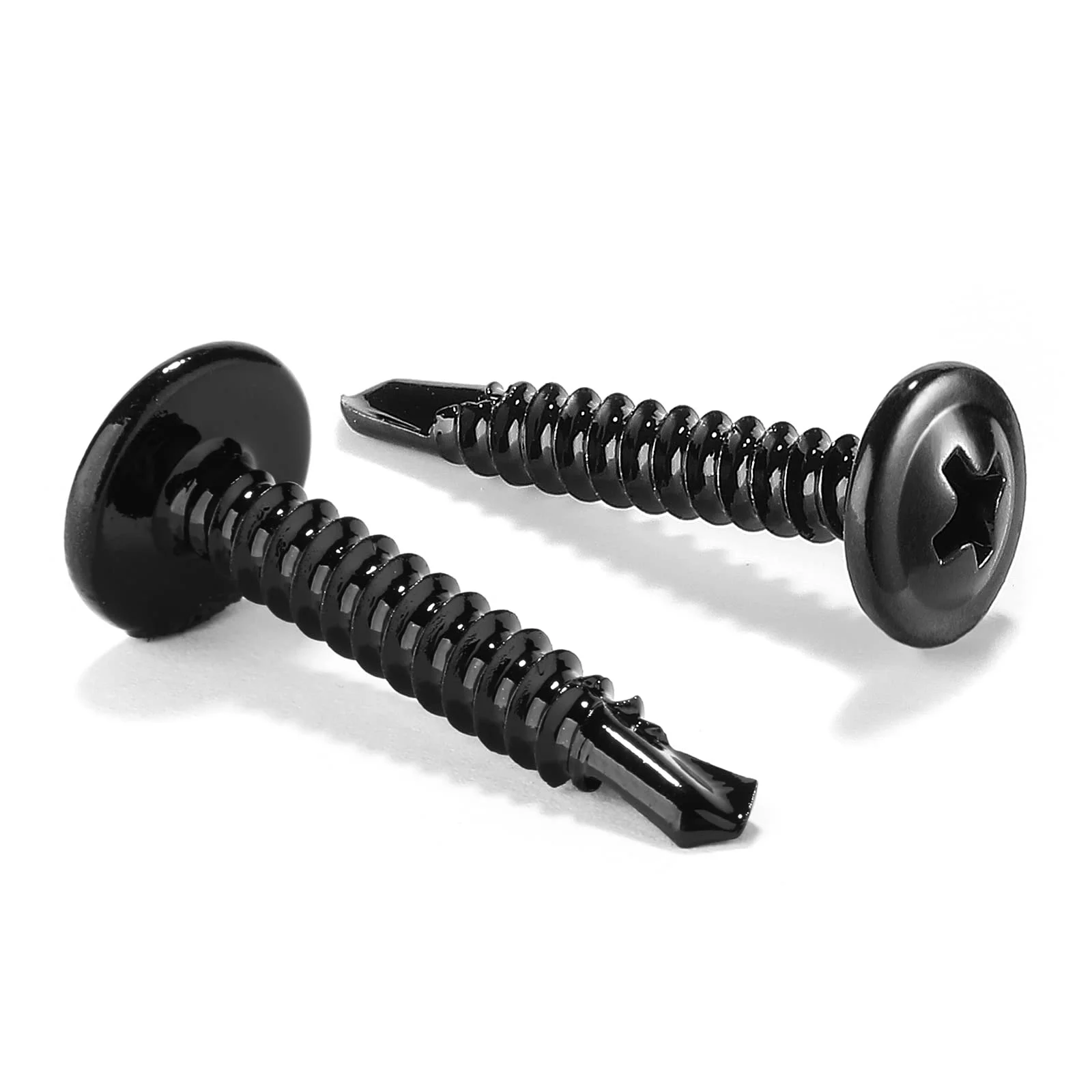 100/300팩 블랙 셀프 드릴링 TEK 나사 410 스테인리스 스틸 8.8 등급 필립스 헤드 13-25mm 녹 방지 금속/목재/플라스틱 DIY 수리용