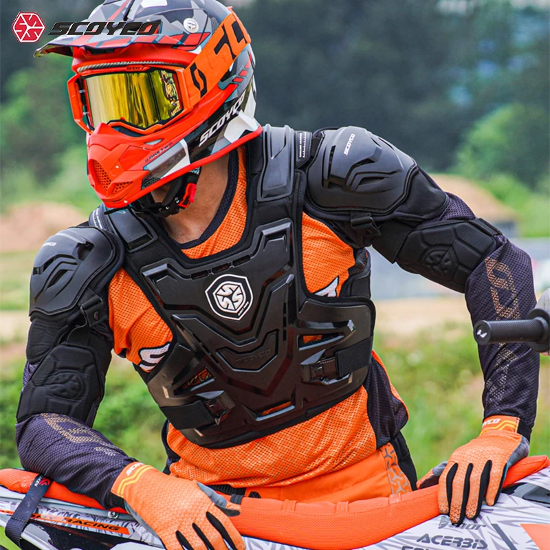 SCOYCO Motocross Armor Vest Motorcycle Body Armor Protection Jacket Men Dirt Bike MTB MX Chest Back Protective Moto Equipment