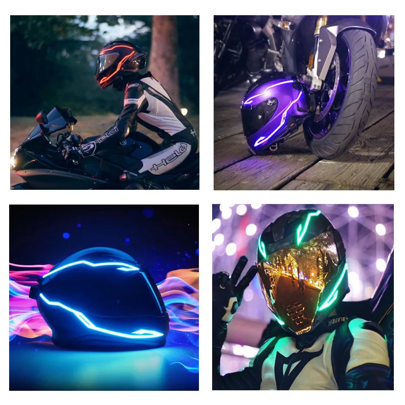 オートバイヘルメットライト夜間走行信号ヘルメット 4 in 1 EL