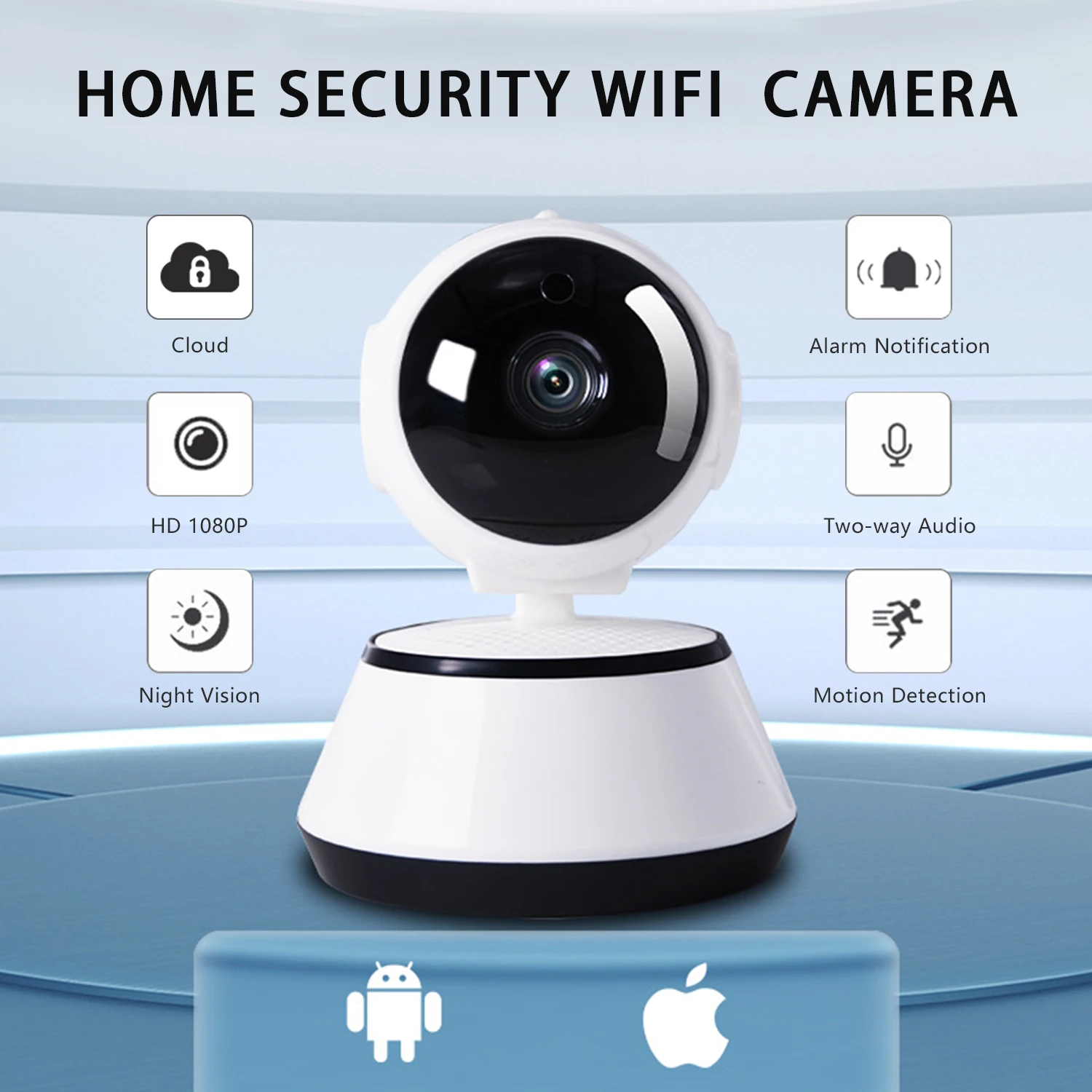 Security WIFI HD 1080P Wireless Baby Pets Monitor Camera  AI Alarm Notification Panoramic View Remote Control Robot Webcame