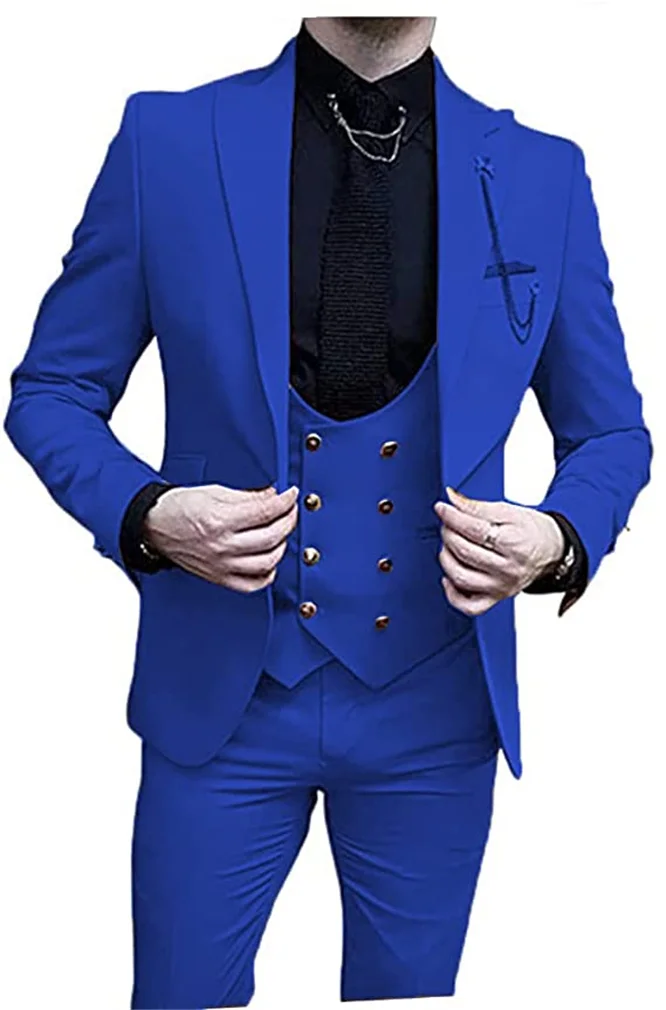 2023 Oil Green Wedding Mens Suit For Groom Tuxedos Slim Fit Prom Party Custom Men Suits 3 Piece Jacket Pants Vest Male Clothes