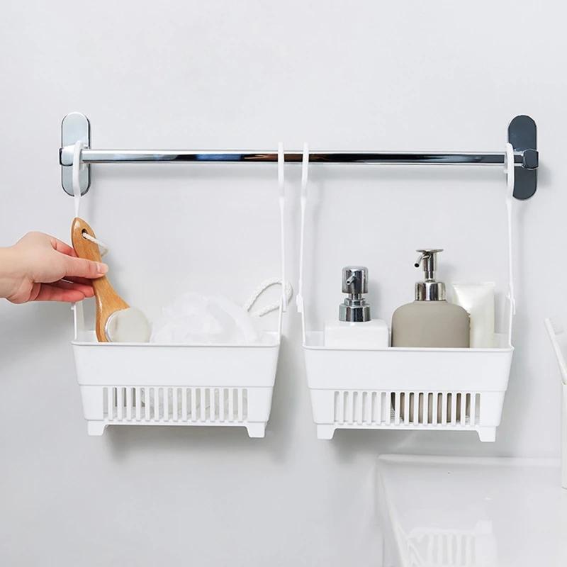 Sundries Hanging Basket Storage Drain Bag Shower Baskets with Hook Makeup for Kitchen Bathroom shower caddy basket