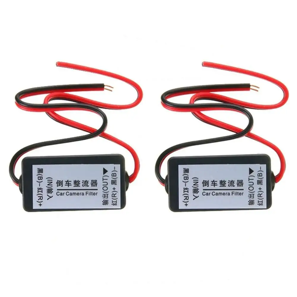 

12V DC Rear View Backup Camera Power Relay Capacitor Filter Rectifier Eliminate Interference Cam Connector Reversing Power Cord