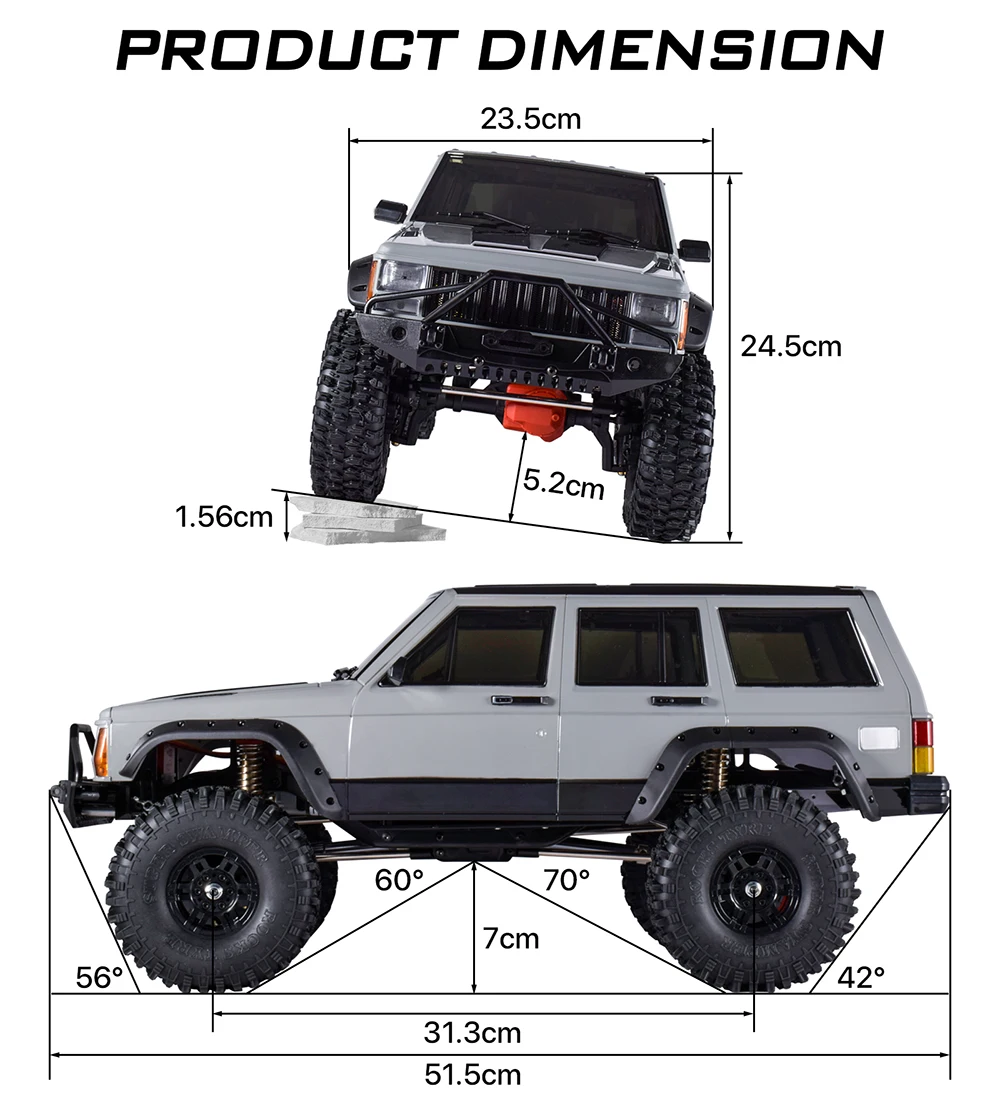 AUSTARHOBBY AX-8509 1/10 Cherokee Remote Control Car 4WD 2.4Ghz RC Crawler  Truck