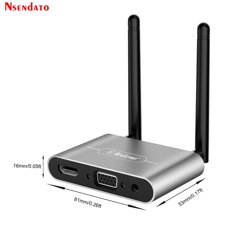 Wireless Miracast 5G 4K Car Wifi Display HDMI-Compatible TV stick Receiver Dongle adapter With HD VGA AV With Dual Antenna