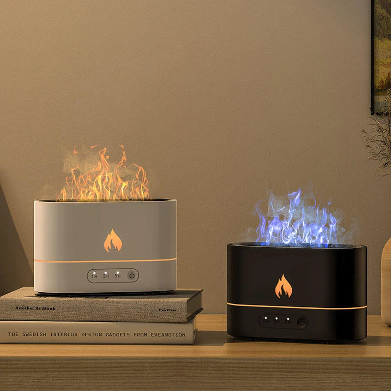 Colorful flame atmosphere night light indoor aromatherapy machine atomizer fragrance essential oil humidifier