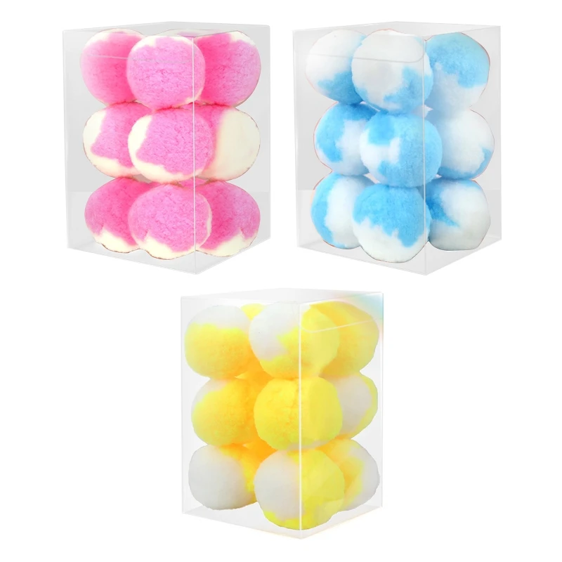 

12-Piece Plush Ball for Cat Interactive Playing Quiet Balls 1.8 Inches Colorful for Cat Pom Pom Ball for Indoor