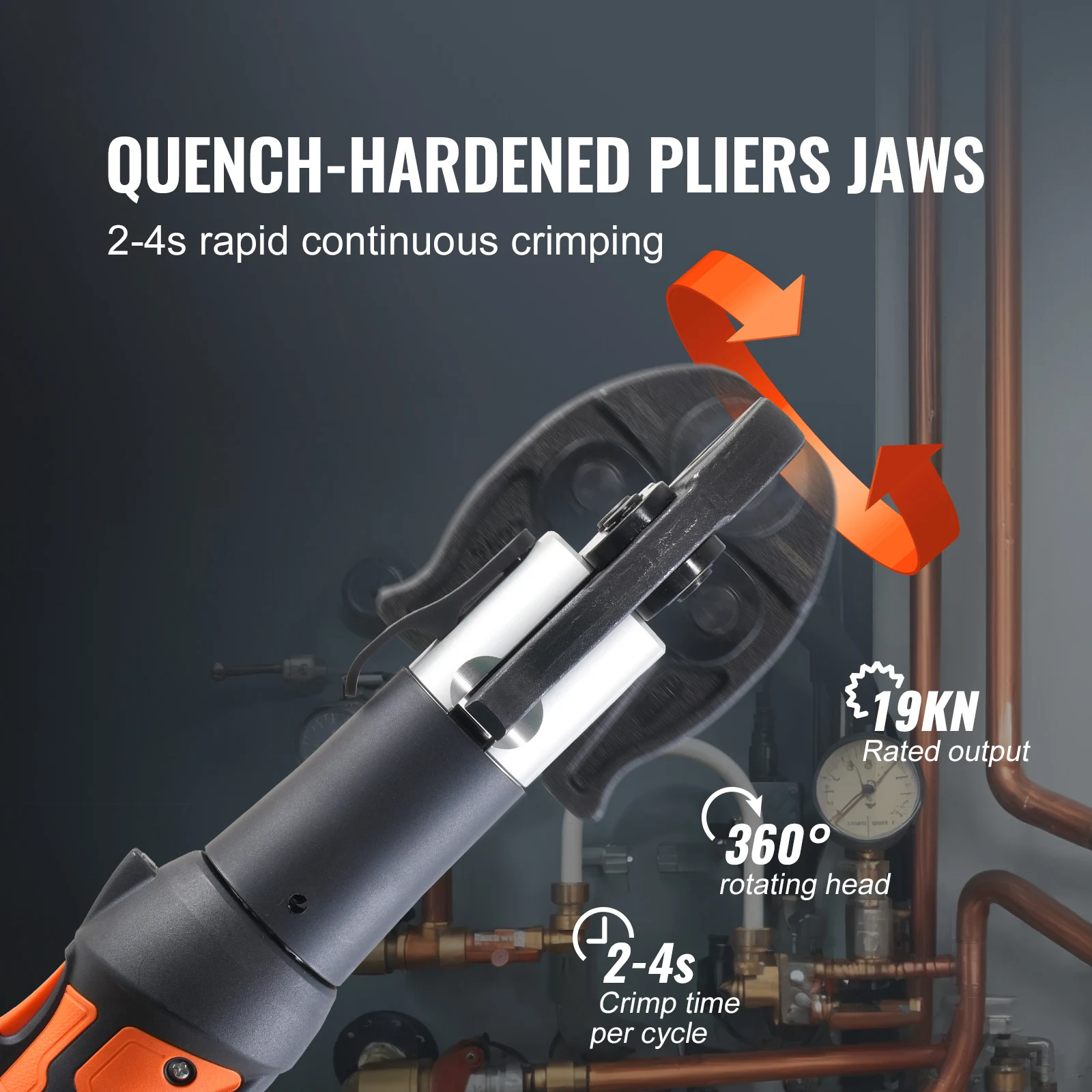 Electric Copper Pipe Crimping Tool Kit with 3 Jaws