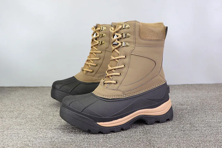 

Men`s winter anti-slip waterproof wool liner hiking hunting Duck boots mens outdoor shockproof trekking skiing snow boots