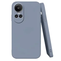 Liquid Silicone Shockproof Soft Phone Case - Durable Bumper Shell Protection Coque for Reno 10 Pro 5G (Light Gray)