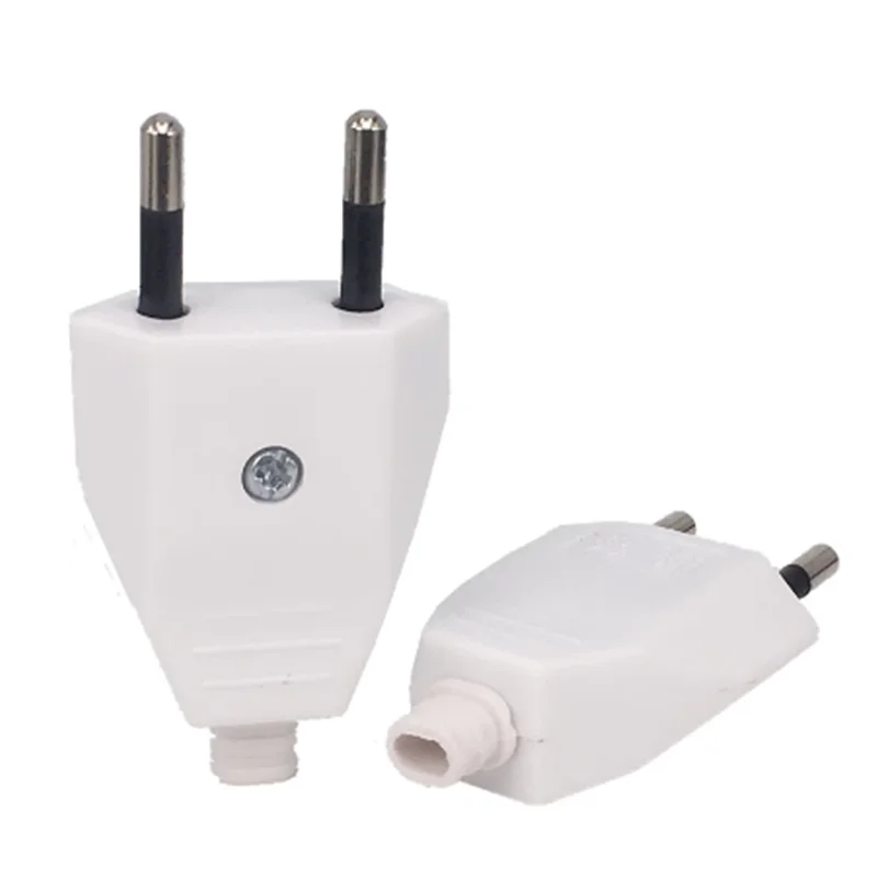 2 Pcs German Type European standard Power 2 Pin Plugs Network Cables 2.5A 220V Electric Contact plug adapter power plug adapter