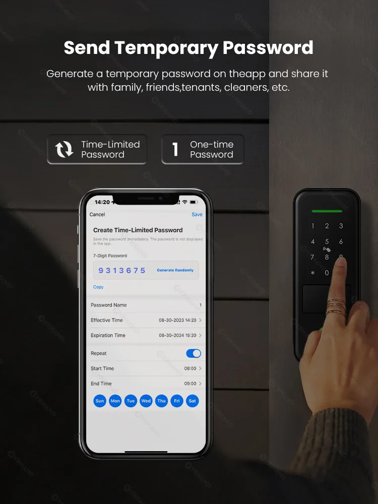Tuya Smart lock cerradura inteligente Waterproof Wifi Fingerprint Rim Lock Smart