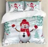 Snow Christmas Duvet Cover Set, Decorative 3 Piece Bedding Set With 2 Pillow Shams, Single King Queen Twin Size Bed Collection 1