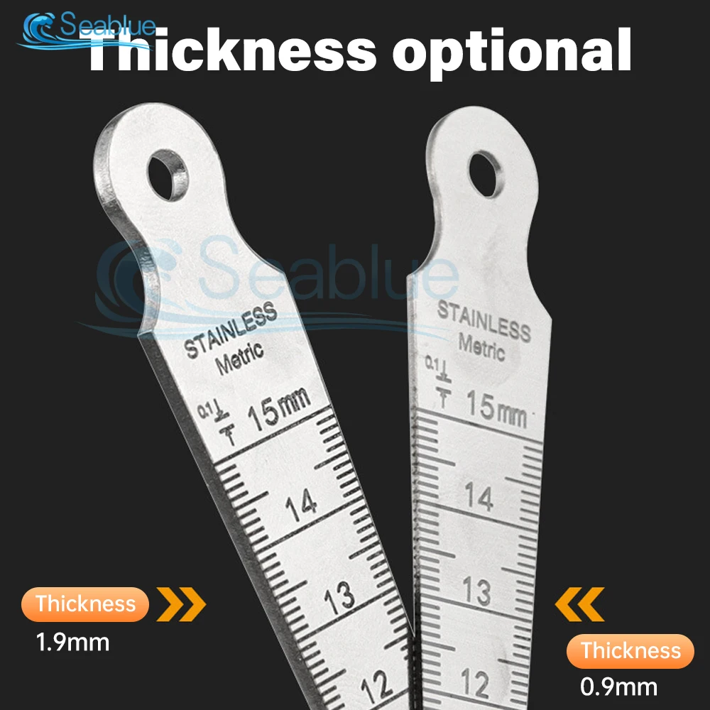 Taper Gauge Feeler 1-15mm Stainless Steel Gap Hole Measuring Tool Double Side Wedge Aperture Scale Thin/Thick 1Pcs