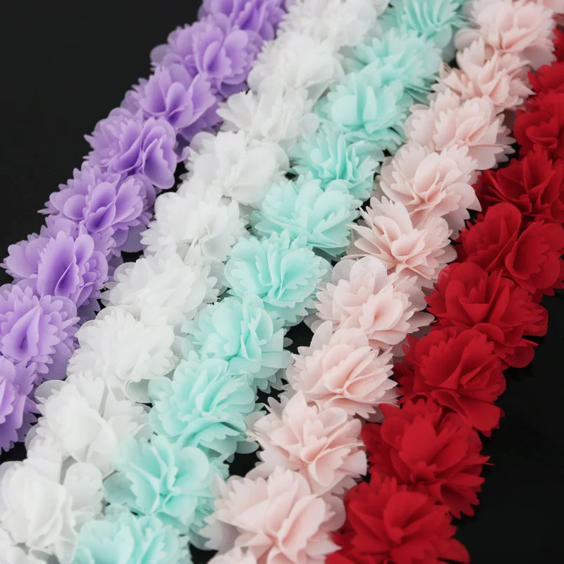 (1 meter) Chiffon Mesh Flower Lace Fabric Webbing Party Decoration Diy Gift Ribbons Crafts Non-woven Foundation Lace Ribbon