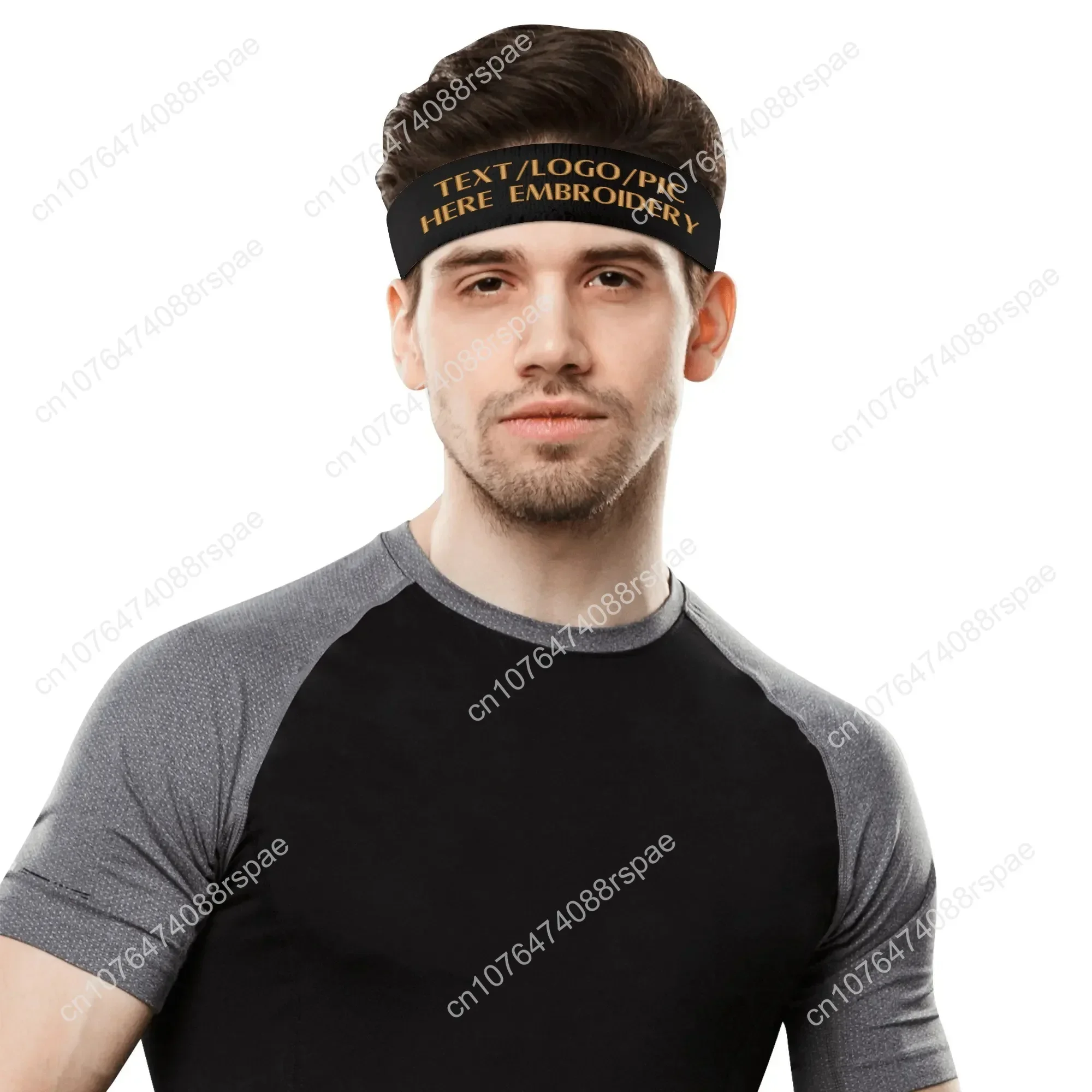 Mens Womens Custom Embroidery Sports Headband Sweatband Customize Bandana Fitness Sweat Embroidered DIY Name & Team & Colors