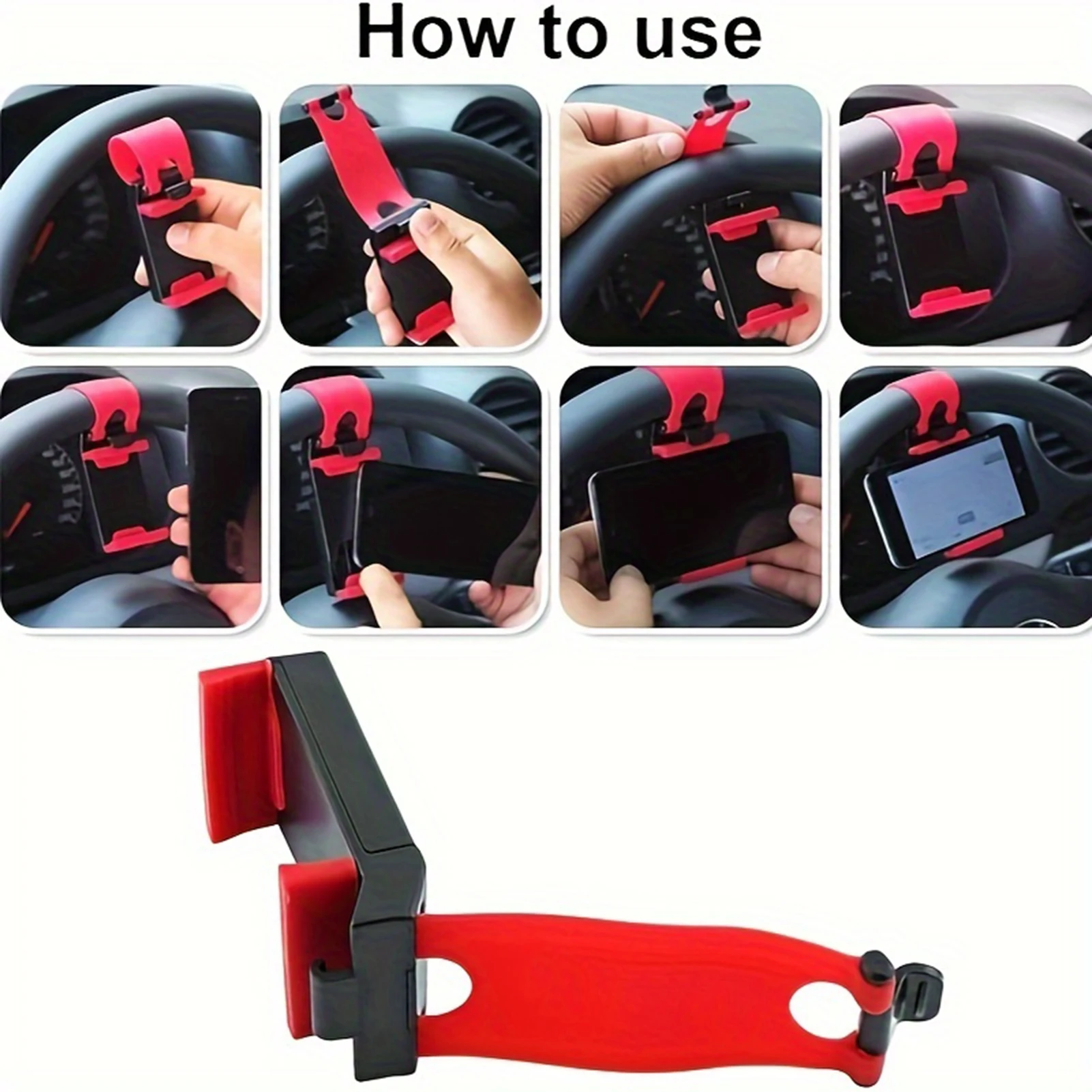 Supporto per telefono per volante per auto Supporto per gancio Supporto per staffa per telefono cellulare di navigazione universale in auto per iPhone Xiaomi Samsung - immagine 5