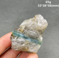 Natural Brazil Aquamarine gem Mineral specimen + healing quartz crystals and stones rock gemstone 1